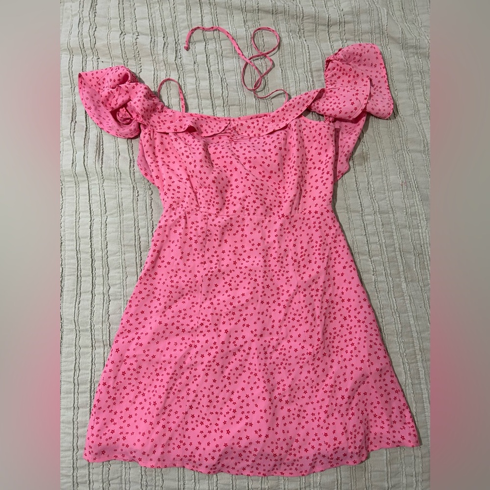 For love & Lemons pink star tie mini dress. For Love And Lemons.